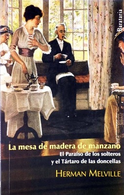 la mesa de madera de manzano