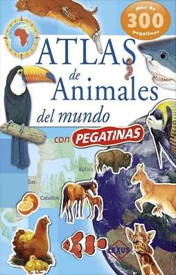 atlas de animales del mundo con pegatinas