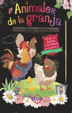 animales de la granja para raspar y colorear